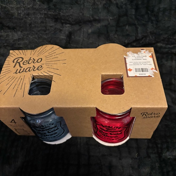 Mini Multi-Color Mason Jar Glass Mugs – Set of 4 - Picture 4 of 8